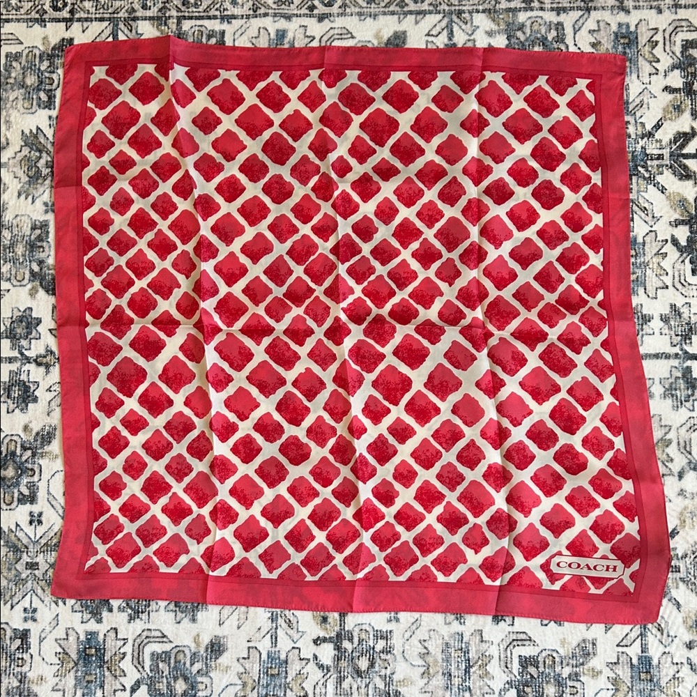 Coach silk scarf  28” square in pristine condition